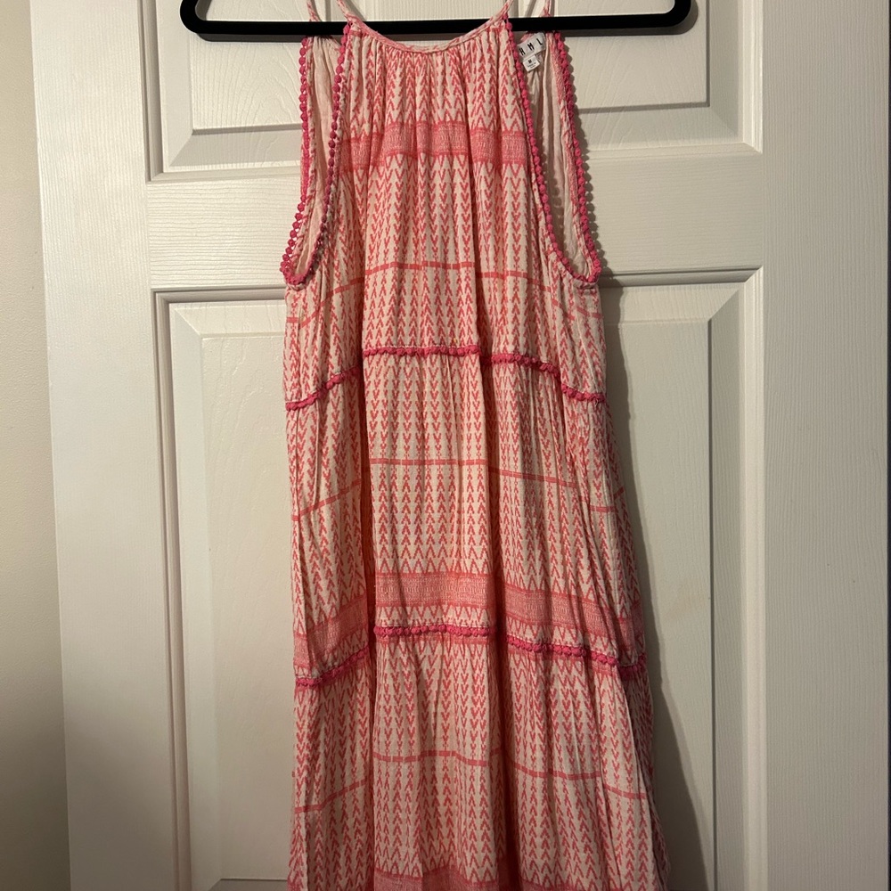 Chic Pink and Cream Sleeveless Dress